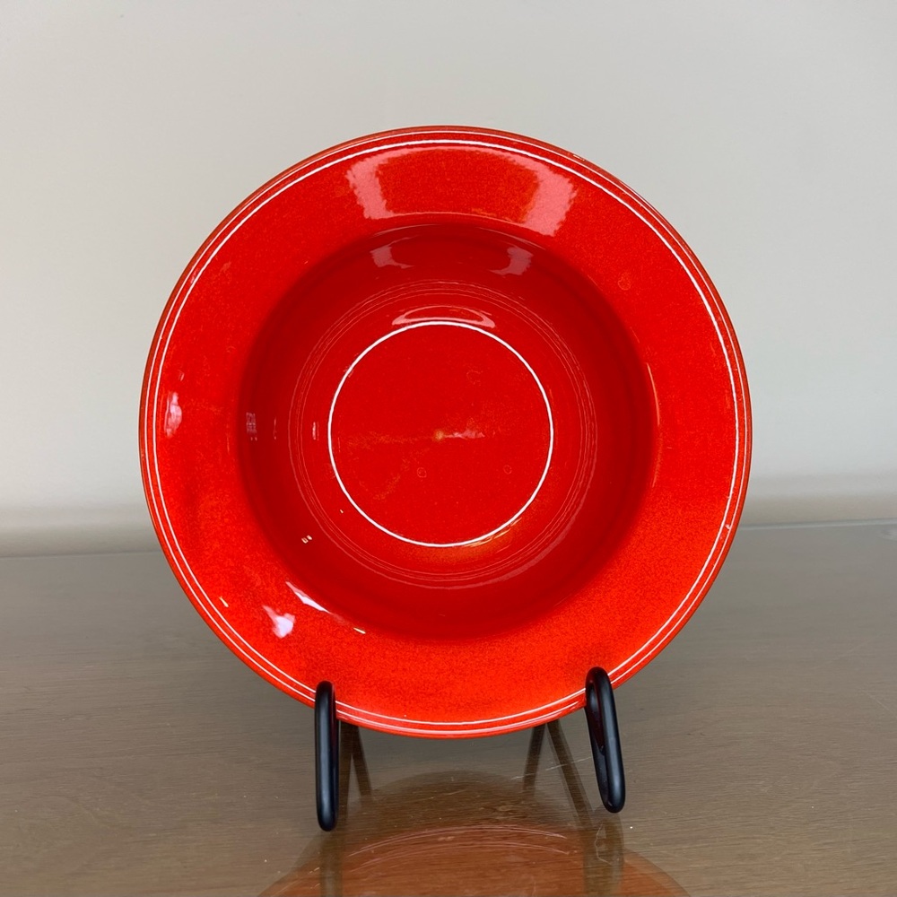 Pier 1 Red Pattern Wide Rimmed Soup Cereal Bowl Earthenware Spain 6¾" Single (1)